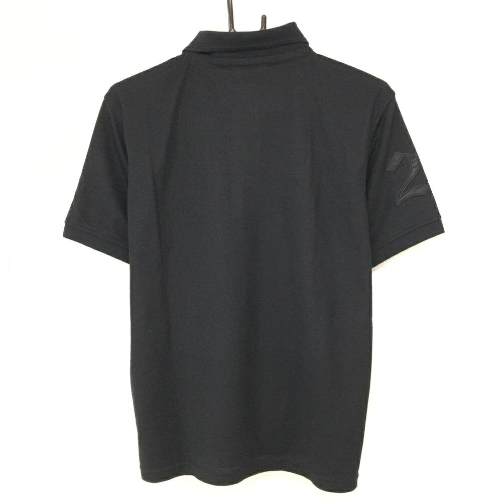 【美品】23区スポーツ 半袖ポロシャツ 黒 胸ワッペン メンズ M ゴルフウェア 23区