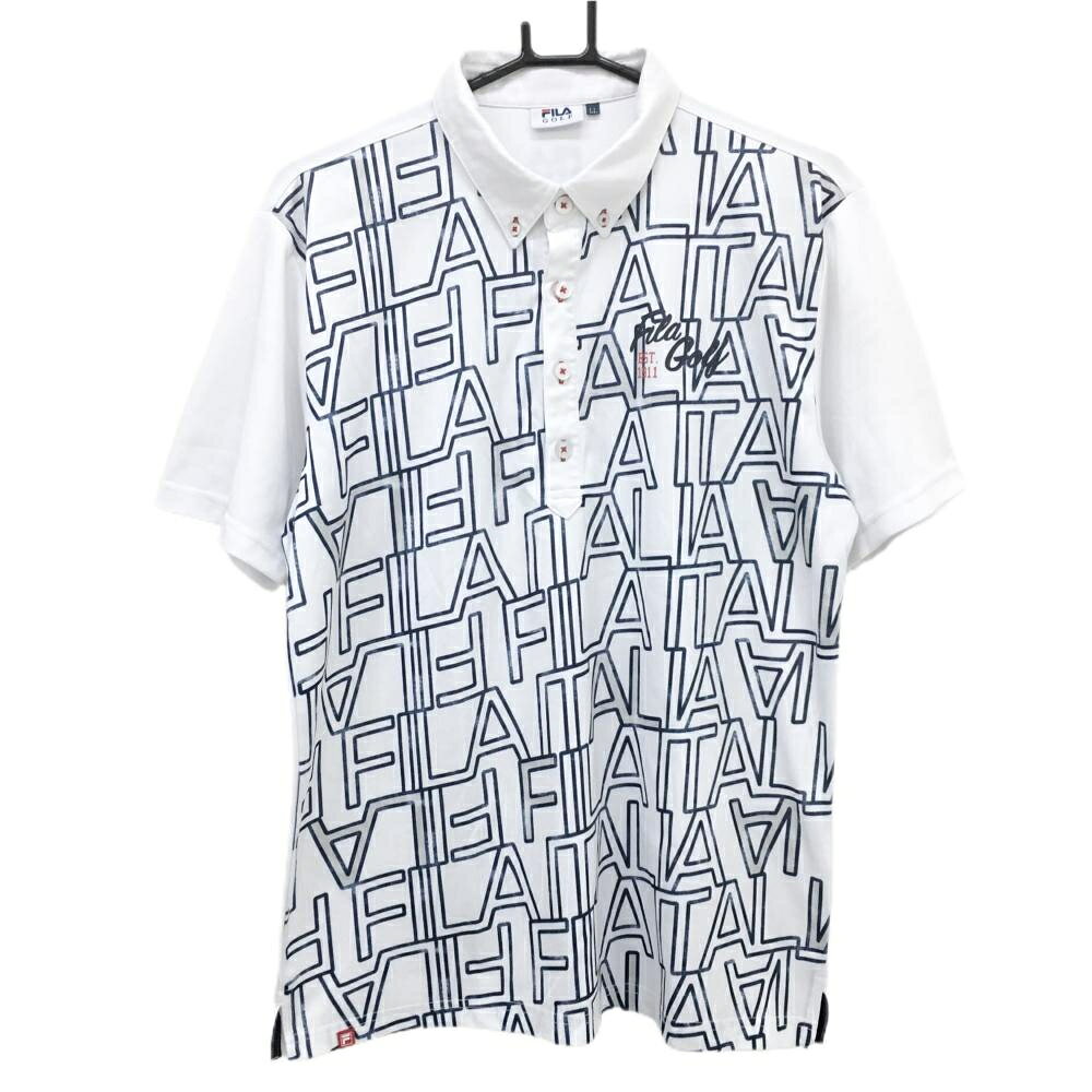 商品説明 ブランド FILA GOLF アイテム 半袖ポロシャツ 表記サイズ LL ※海外サイズの場合もございます。必ず実寸サイズをご確認ください。 実寸サイズ 　身幅：約55cm　袖丈：約23.5cm　肩幅：約46.5cm　着丈：約68.5cm ※実寸サイズの採寸方法については、こちらをご覧ください。 ★実寸サイズは平台に平置きして外寸を測定しており、商品によっては若干の誤差が生じます。数cmの誤差は予めご了承くださいませ。 特徴・仕様 適応時期 春 ・ 夏 商品ランク B+ コメント 襟・背面・袖後ろ汚れ 背面・袖後ろ糸引き 商品ランク（ゴルフウェア） N 新品（タグ付き) S 新品未使用品（タグなし） A+ 使用感や汚れ等がない、または目立たない綺麗な中古品 A 使用感や汚れ等が少ない美品や良品 B+ 使用感や中小の汚れ等がある一般的な中古品 B 使用感や大中の汚れ等がある一般的な中古品 C 使用感や大中の汚れ、小さな穴等がある中古品 商品ランク（ゴルフシューズ） N 新品（タグ付き) S 新品未使用品（タグなし） A+ しわや汚れ等がない、または少ない綺麗な中古品 A しわや小さな汚れはあるが、使用感が少ない美品や良品 B+ しわや中小の汚れ、使用感がある一般的な中古品 B しわや大中の汚れ、使用感がある一般的な中古品 C しわや大中の汚れ、使用感がある中古品 D しわや大きな汚れ、使用感がある中古品 &nbsp;★A+～CランクはUSED品となりますので、神経質な方はご入札をお控えください。 &nbsp;★Nランクは新品商品ですが、一部保管時による汚れ等があります。商品説明や写真で必ずご確認ください。　