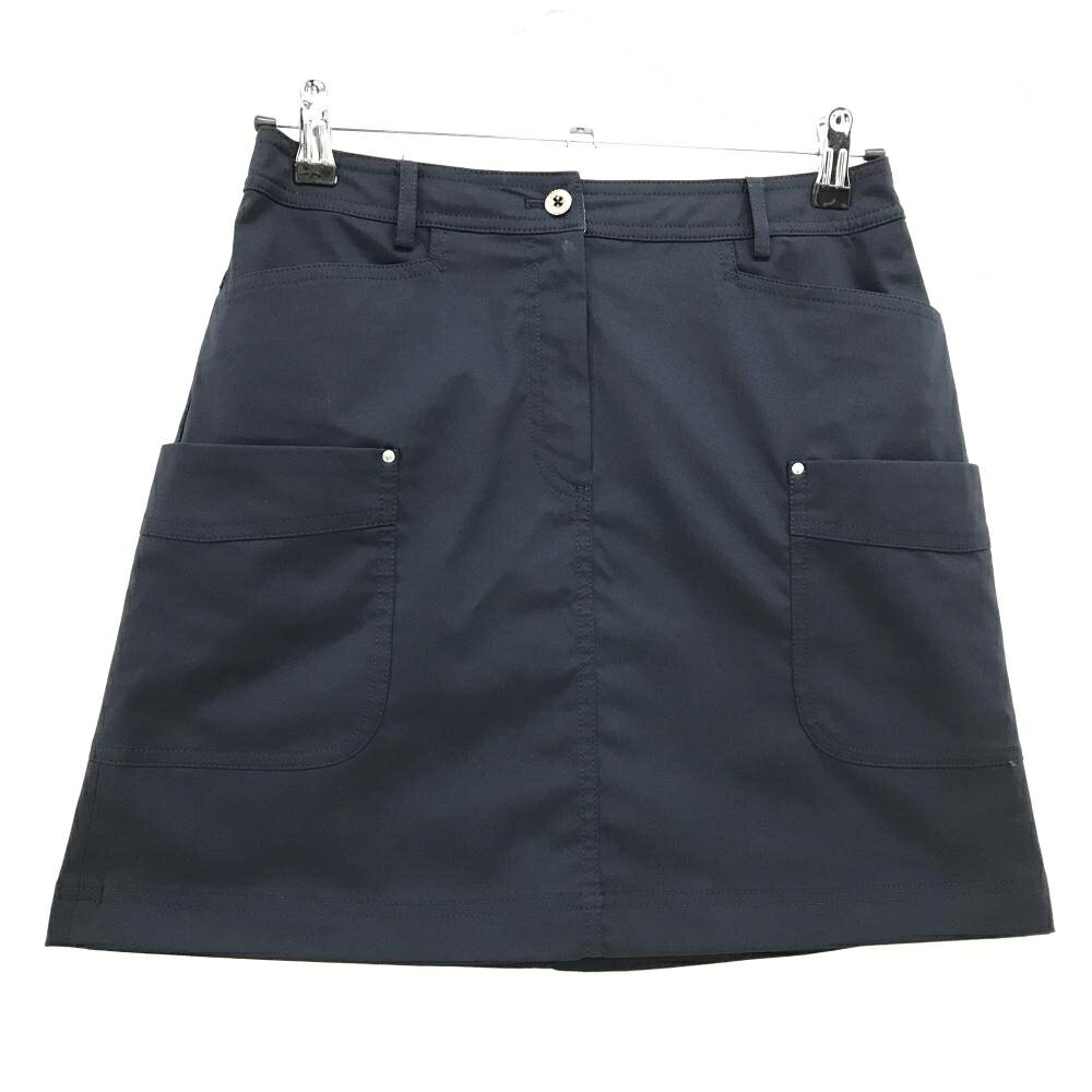 【超美品】アダバット カーゴスカート ネイビー バックロゴワッペン レディース 38(M) ゴルフウェア adabat