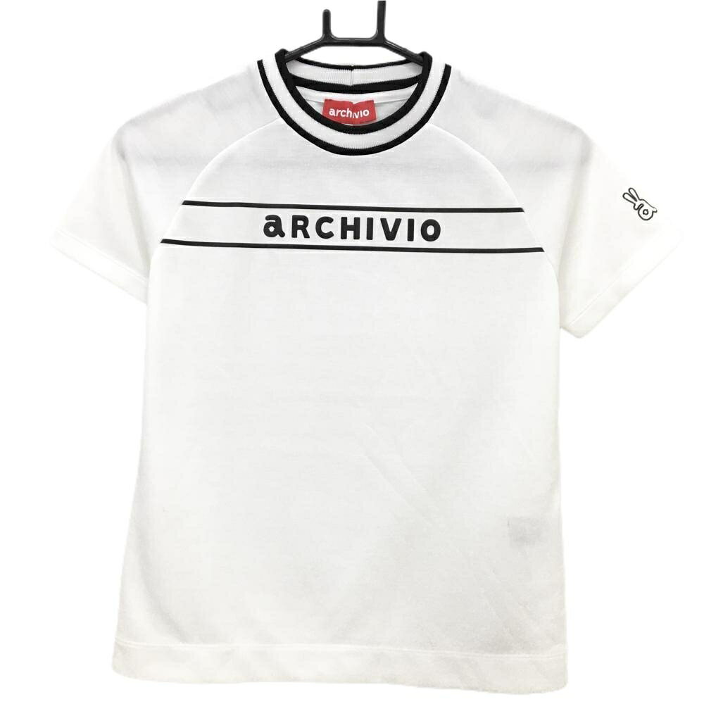 【超美品】アルチビオ Tシャツ 白 胸元ロゴ レディース 36(S) ゴルフウェア archivio
