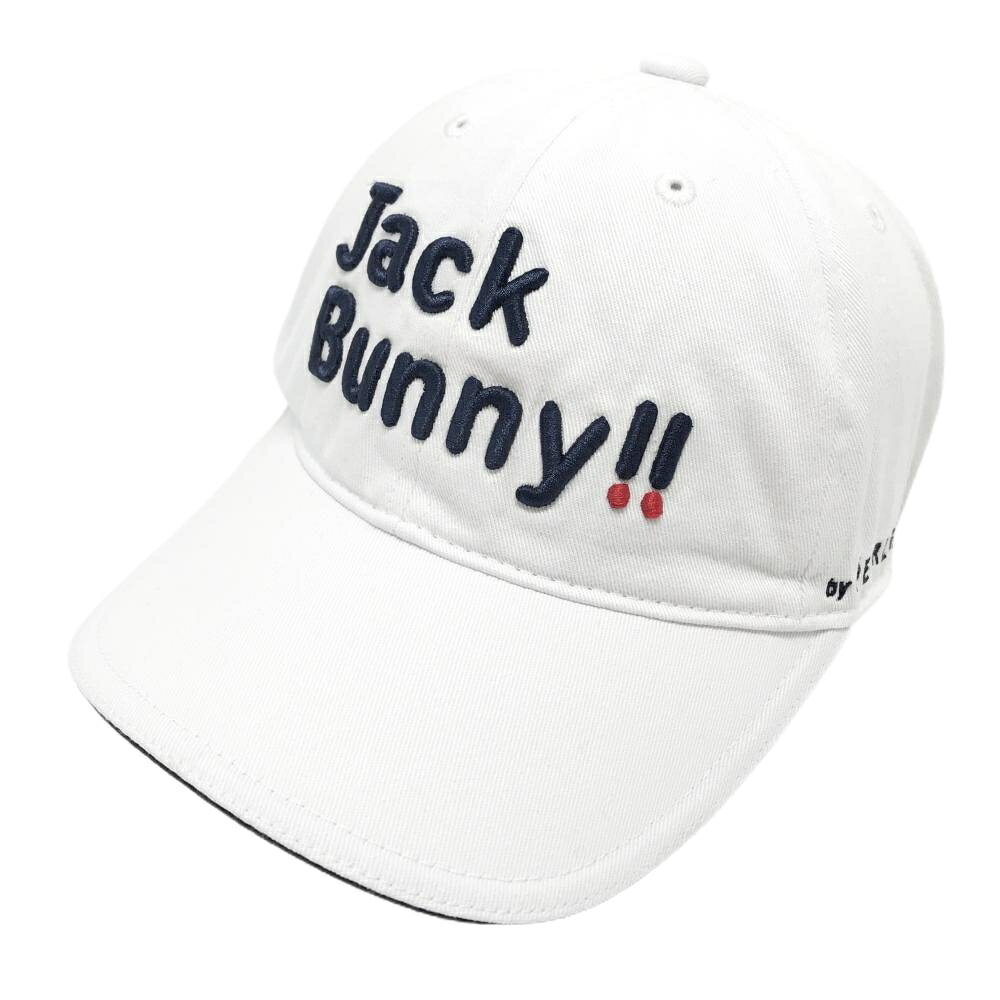ジャックバニー キャップ 白×ネイビー 立体ロゴ刺しゅう FR ゴルフウェア Jack Bunny
