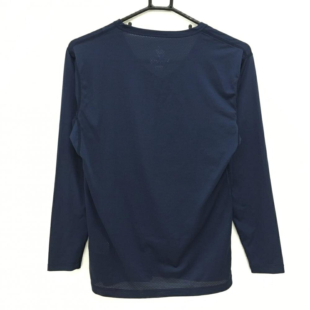 【超美品】ルコックゴルフ インナーシャツ ネイビー 身頃メッシュ Vネック メンズ M ゴルフウェア le coq sportif