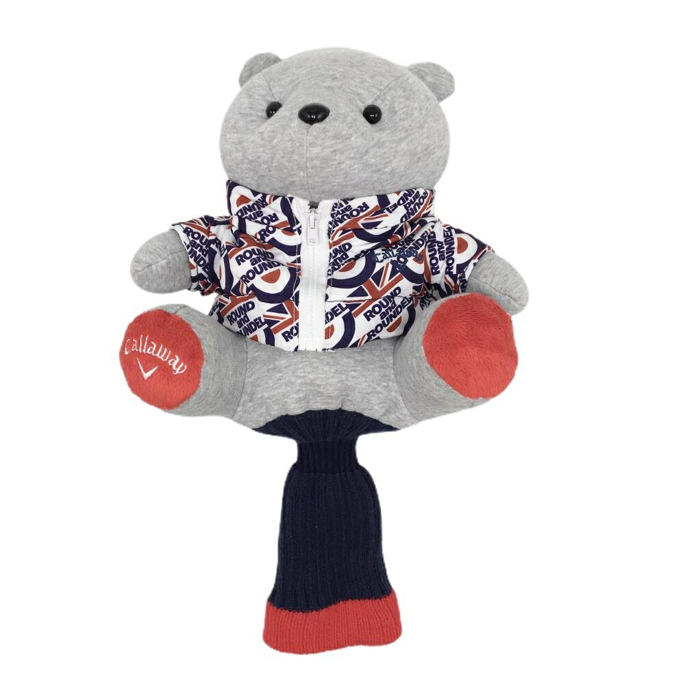 【美品】キャロウェイ ヘッドカバー(DR) 杢グレー×レッド クマ ぬいぐるみ ドライバー ゴルフ Callaway