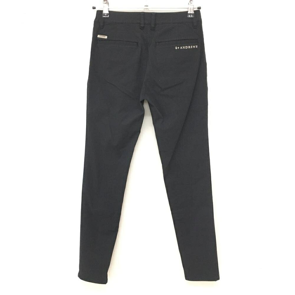 【美品】セントアンドリュース パンツ 黒 地模様 ストレッチ レディース S ゴルフウェア St ANDREWS