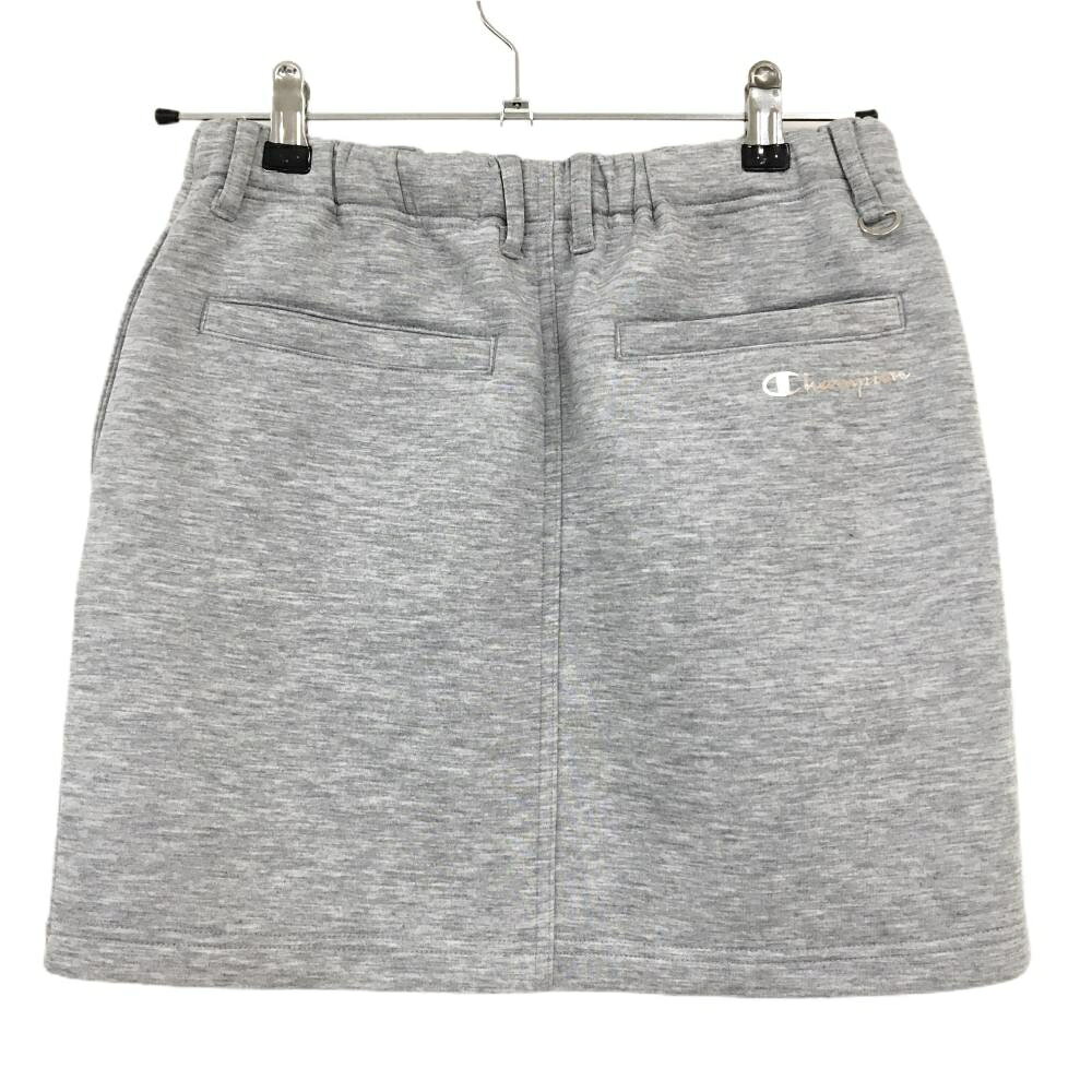 【超美品】チャンピオン スカート 杢グレー ダンボールニット ストレッチ スナップボタン レディース MEDIUM ゴルフウェア Champion