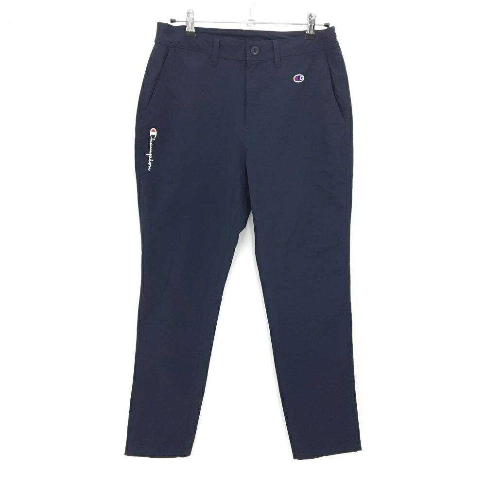 【超美品】チャンピオン パンツ ネイビー ストレッチ ロゴ メンズ LARGE ゴルフウェア Champion