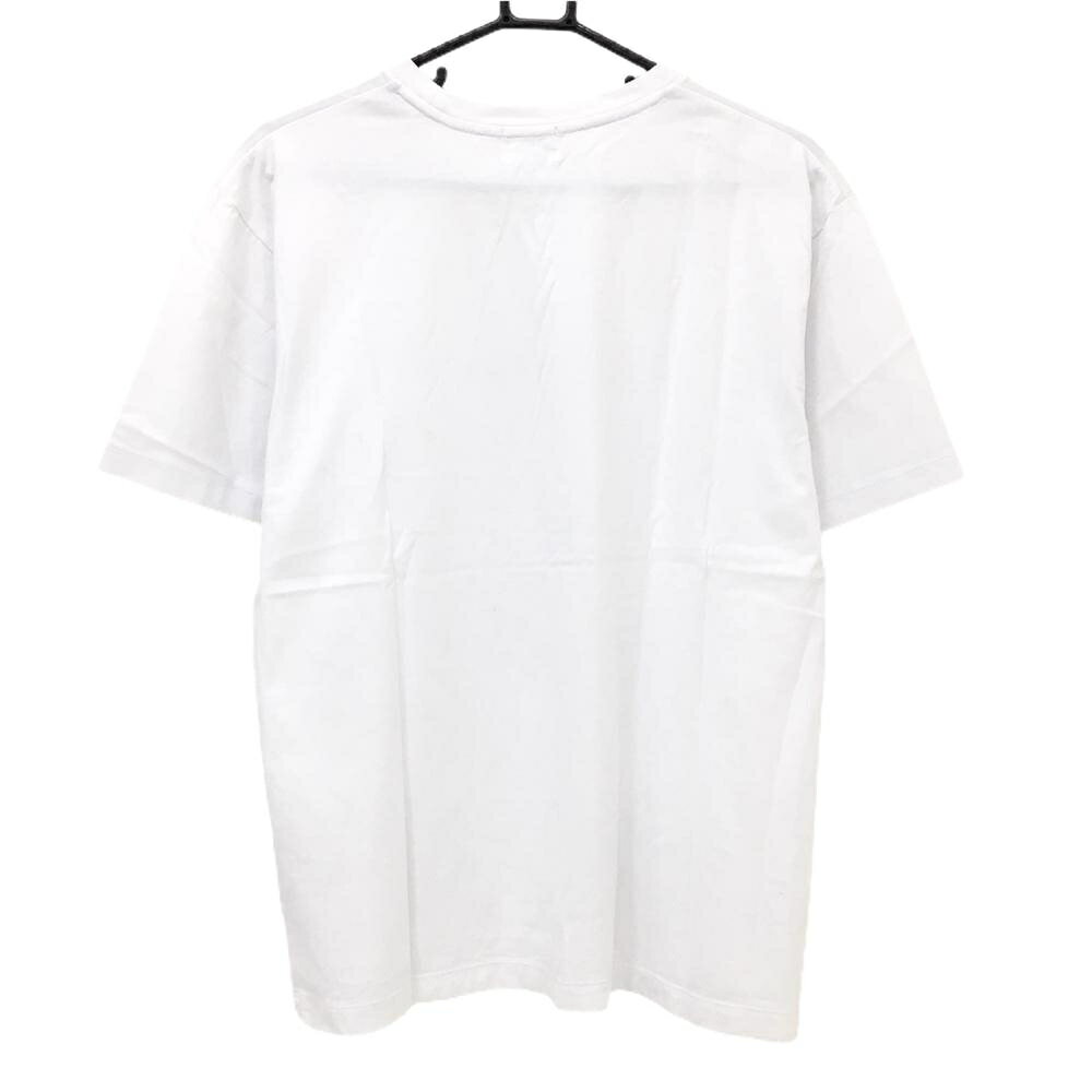 ランバンオンブルー Tシャツ 白×ゴールド系 ロゴプリント メンズ 50(5XL) ゴルフウェア LANVIN SPORT