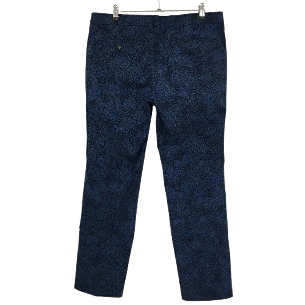 【超美品】カッターアンドバック パンツ 黒×ブルー 総柄 メンズ 88 ゴルフウェア CUTTER＆BUCK