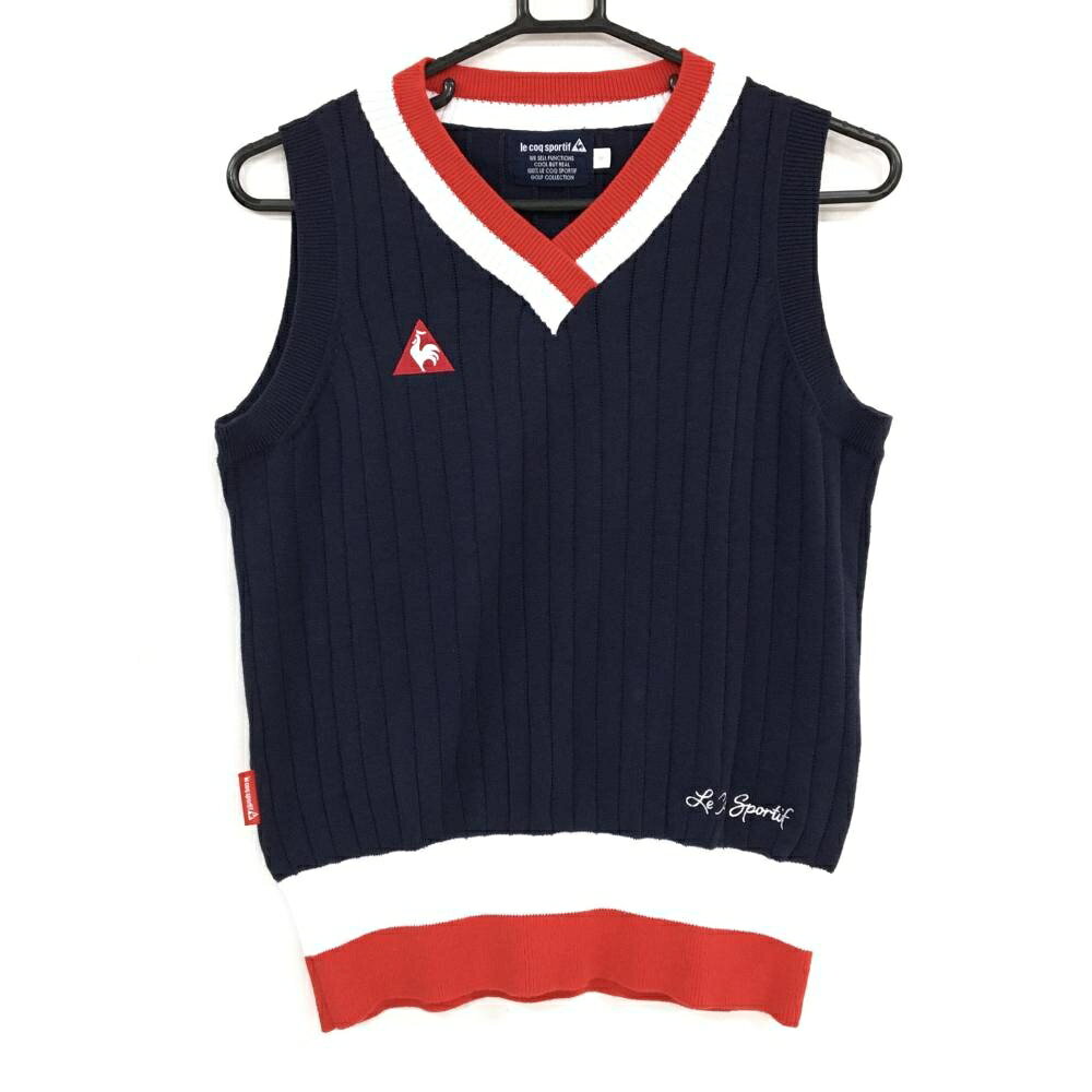 商品説明 ブランド le coq sportif アイテム ニットベスト 表記サイズ M ※海外サイズの場合もございます。必ず実寸サイズをご確認ください。 実寸サイズ 　身幅：約45.5cm　袖丈：約-cm　肩幅：約31.5cm　着丈：約56cm ※実寸サイズの採寸方法については、こちらをご覧ください。 ★実寸サイズは平台に平置きして外寸を測定しており、商品によっては若干の誤差が生じます。数cmの誤差は予めご了承くださいませ。 特徴・仕様 適応時期 春 ・ 秋 商品ランク A コメント 袖口色褪せ少 商品ランク（ゴルフウェア） N 新品（タグ付き) S 新品未使用品（タグなし） A+ 使用感や汚れ等がない、または目立たない綺麗な中古品 A 使用感や汚れ等が少ない美品や良品 B+ 使用感や中小の汚れ等がある一般的な中古品 B 使用感や大中の汚れ等がある一般的な中古品 C 使用感や大中の汚れ、小さな穴等がある中古品 商品ランク（ゴルフシューズ） N 新品（タグ付き) S 新品未使用品（タグなし） A+ しわや汚れ等がない、または少ない綺麗な中古品 A しわや小さな汚れはあるが、使用感が少ない美品や良品 B+ しわや中小の汚れ、使用感がある一般的な中古品 B しわや大中の汚れ、使用感がある一般的な中古品 C しわや大中の汚れ、使用感がある中古品 D しわや大きな汚れ、使用感がある中古品 &nbsp;★A+～CランクはUSED品となりますので、神経質な方はご入札をお控えください。 &nbsp;★Nランクは新品商品ですが、一部保管時による汚れ等があります。商品説明や写真で必ずご確認ください。　