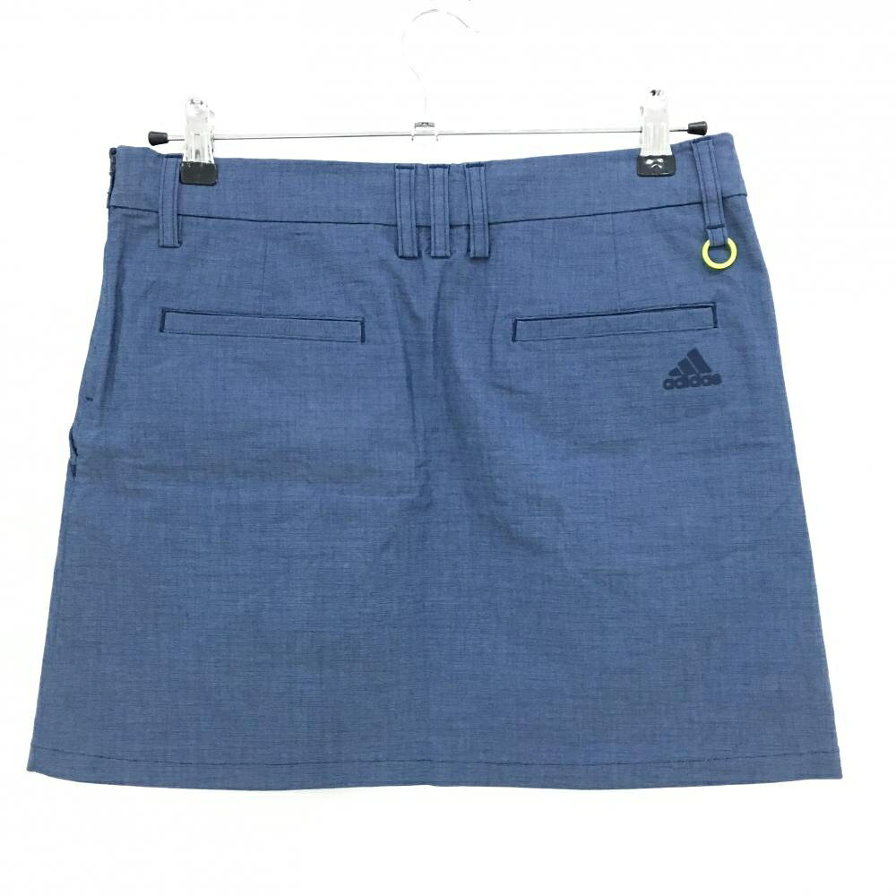 【超美品】アディダス スカート ネイビー デニム調 バックロゴ 内側一部メッシュ レディース L ゴルフウェア adidas