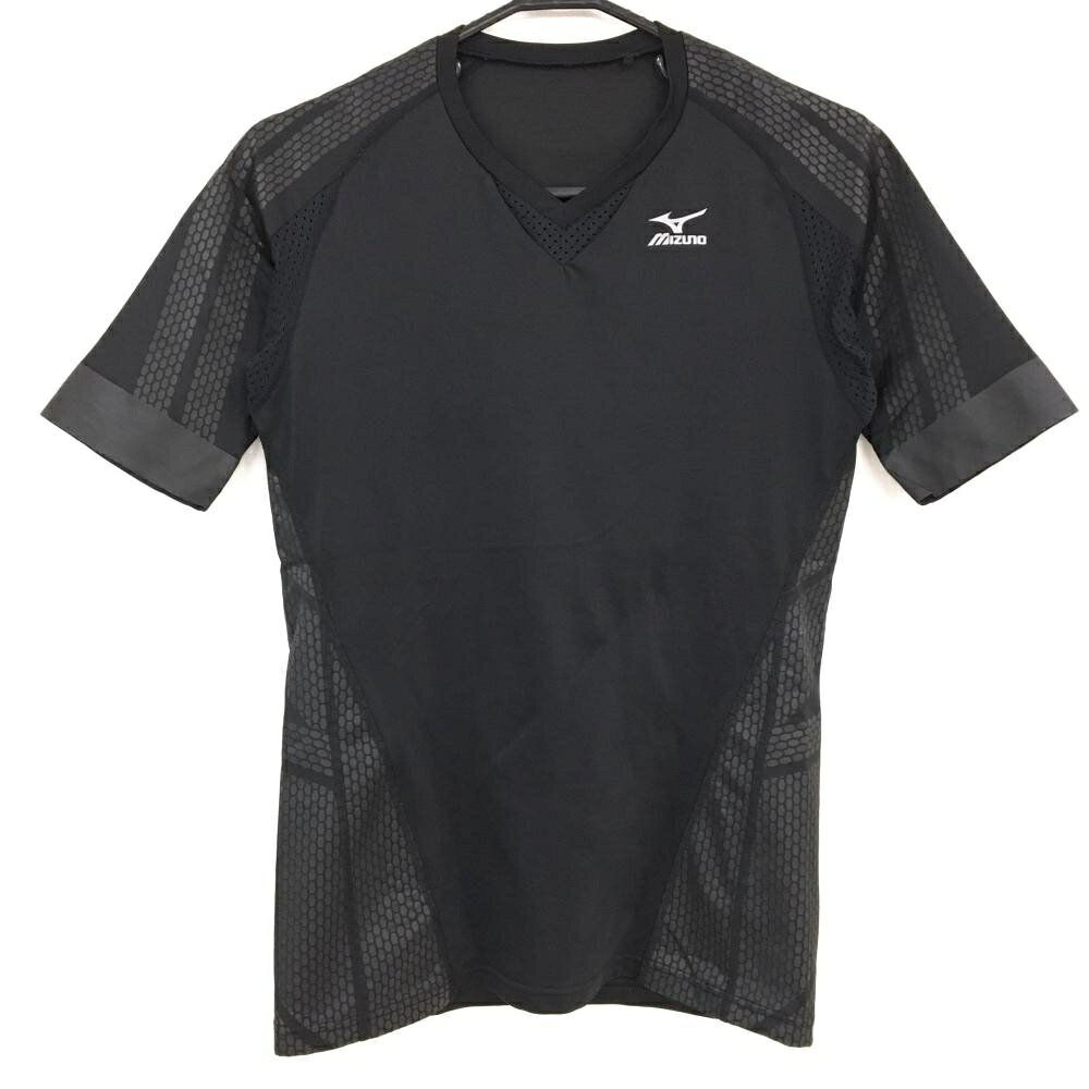 【超美品】ミズノ 半袖インナーシャツ 黒 バイオギア メンズ XL ゴルフウェア MIZUNO