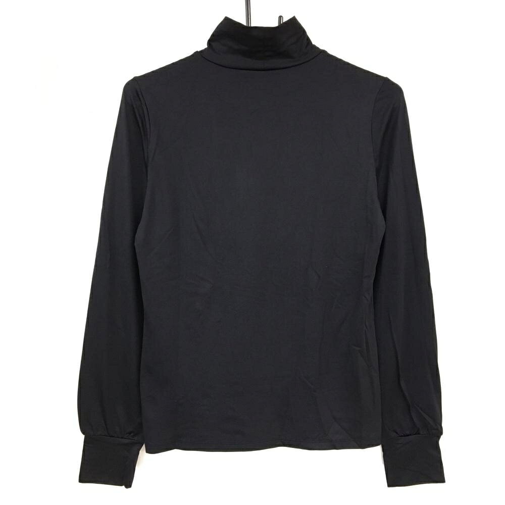 【超美品】パーリーゲイツ ハイネックインナーシャツ 黒 ストレッチ ワッペン レディース 1(M) ゴルフウェア PEARLY GATES