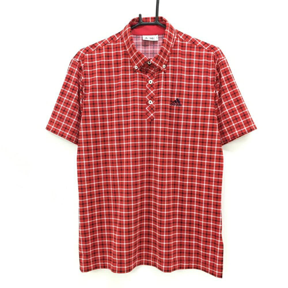 【25%OFFクーポン配布中！9/14まで】【超美品】アディダス 半袖ポロシャツ レッド×...