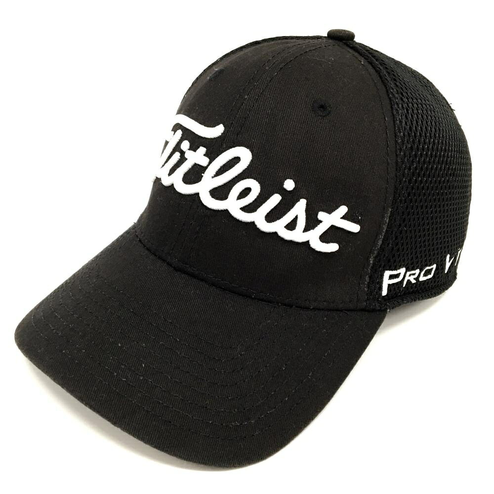 【美品】タイトリスト×フットジョイ キャップ 黒×白 ロゴ刺しゅう ニューエラ LARGE-XLARGE ゴルフウェア TITLEIST