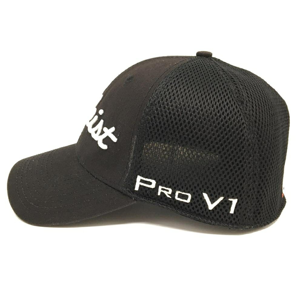 【美品】タイトリスト×フットジョイ キャップ 黒×白 ロゴ刺しゅう ニューエラ LARGE-XLARGE ゴルフウェア TITLEIST
