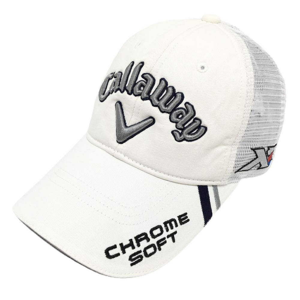 キャロウェイ メッシュキャップ 白×グレー ロゴ刺しゅう ODYSSEY FR ゴルフウェア Callaway