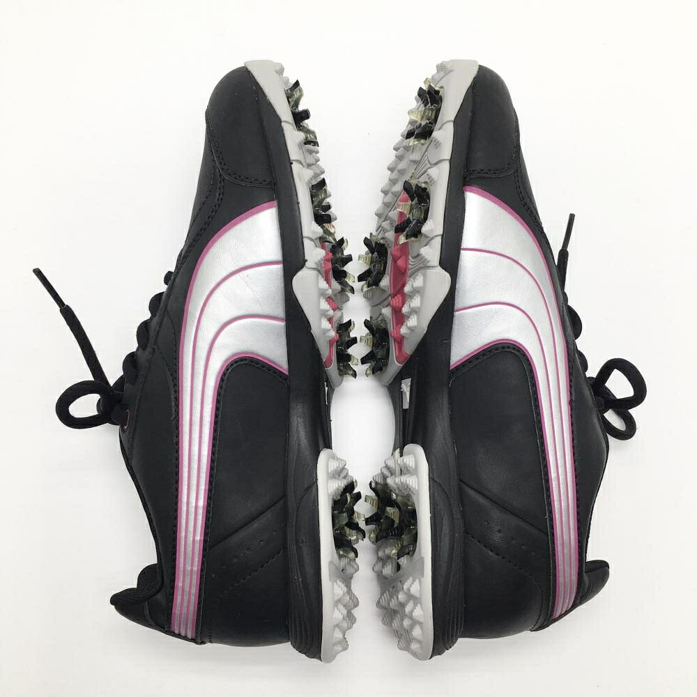 【未使用品】プーマ ゴルフシューズ 黒×ピンク 18615903 ロゴ刺しゅう レディース 23.5 ゴルフウェア PUMA