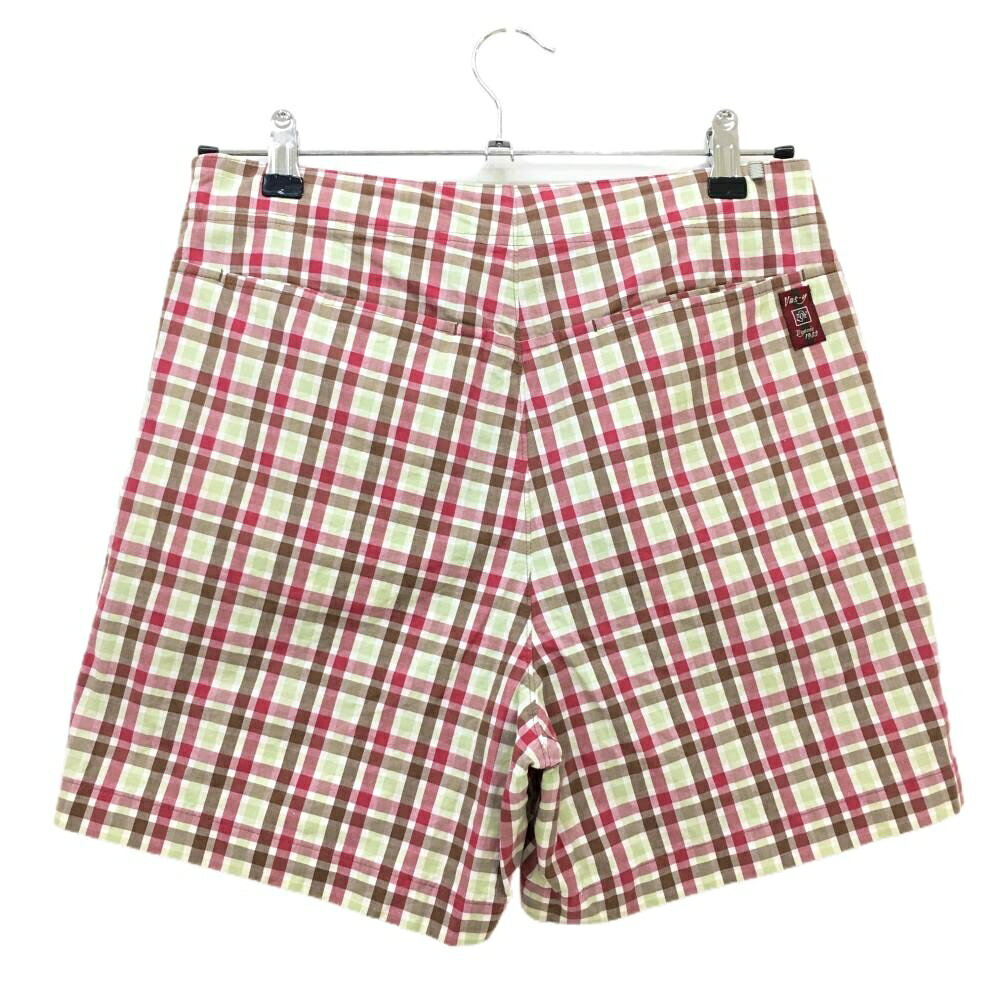 レオナード 楽天市場店の【超美品】ゾーイ キュロットスカート レッド系×ブラウン×ライトグリーン チェック 巻きスカート風 レディース 38(M) ゴルフウェア ZOY｜アングル2