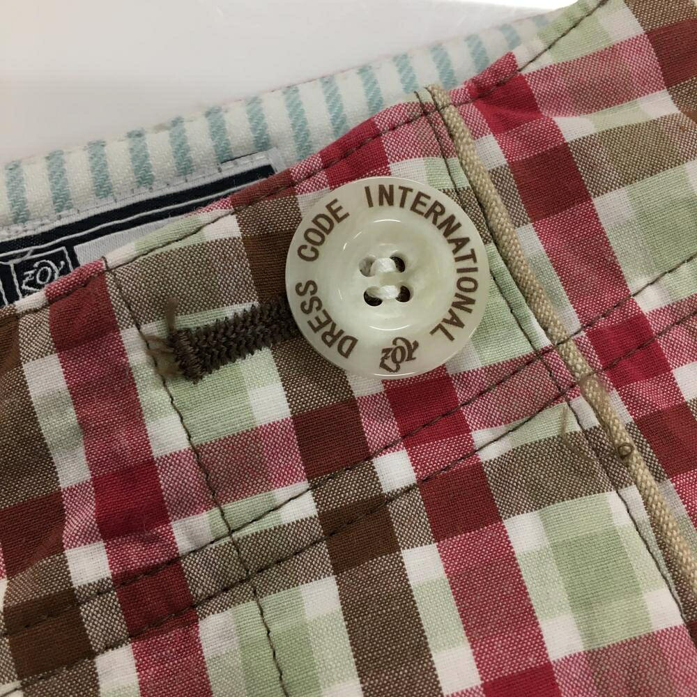 レオナード 楽天市場店の【超美品】ゾーイ キュロットスカート レッド系×ブラウン×ライトグリーン チェック 巻きスカート風 レディース 38(M) ゴルフウェア ZOY｜アングル3