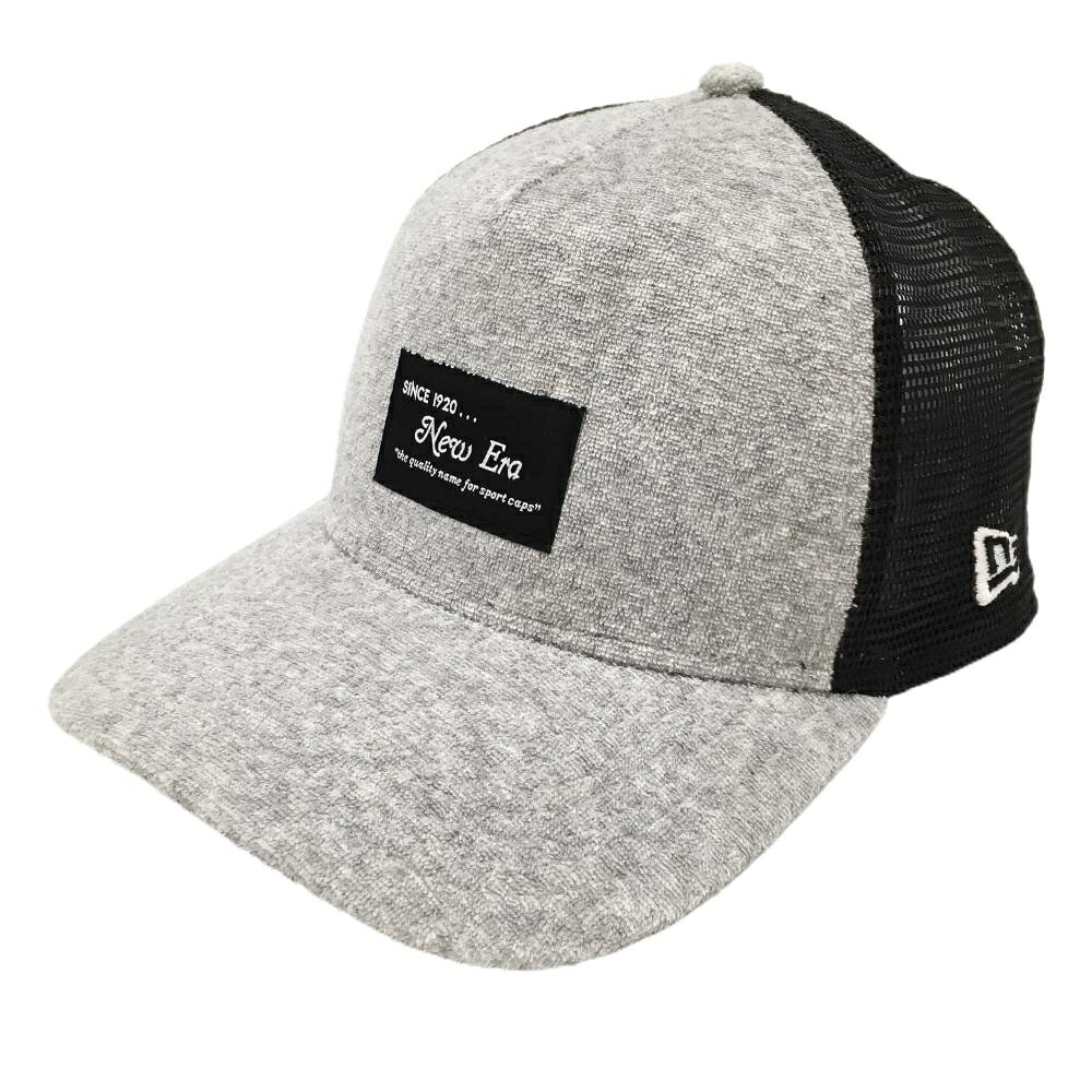 【新品】ニューエラ メッシュキャップ 杢グレー×黒 パイル地 フロントロゴ ゴルフウェア New Era