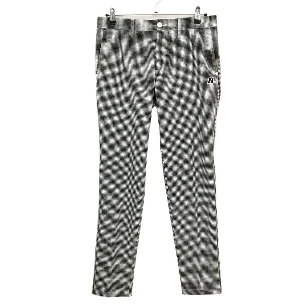 【美品】ニューバランス パンツ 白×黒 千鳥格子 スニーカーワッペン メンズ 4(M) ゴルフウェア New Balance