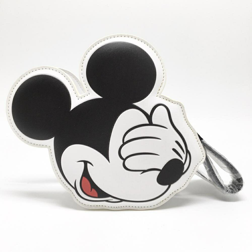 レオナード 楽天市場店の【新品】パーリーゲイツ×DISNEY ダイカットポーチ 白×黒 ミッキー FR ゴルフ PEARLY GATES｜アングル3