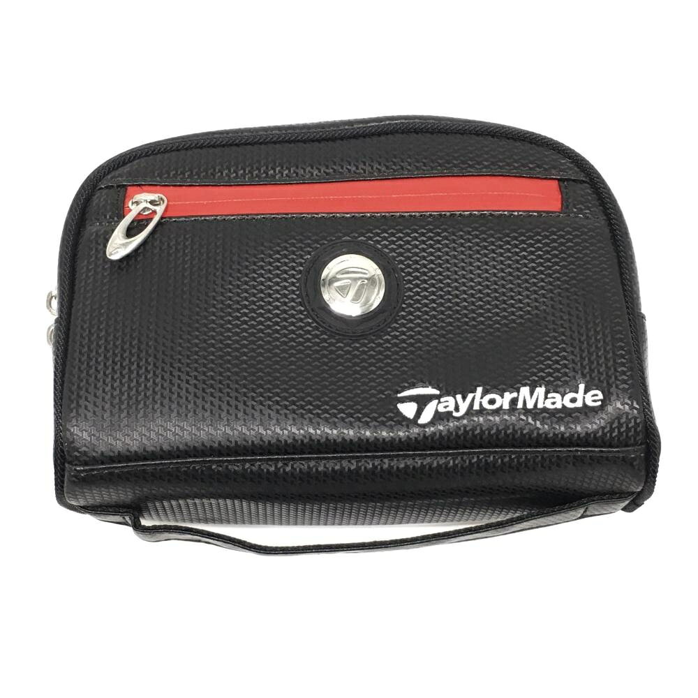 【超美品】テーラーメイド カートバッグ 黒 ロゴ 内外ポケット セカンドバッグ ポーチ ゴルフ TaylorMade