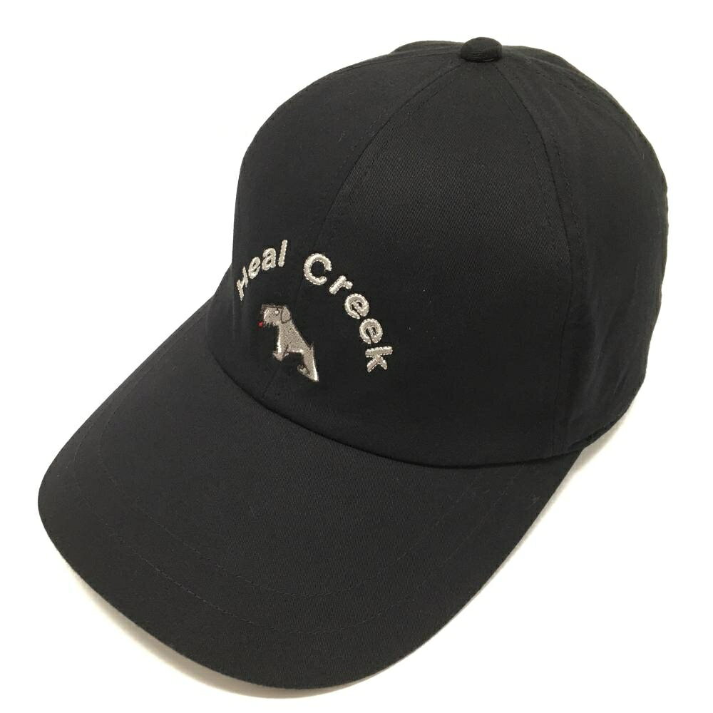 【超美品】ヒールクリーク キャップ 黒 ロゴ刺しゅう レディース 40 ゴルフウェア Heal Creek