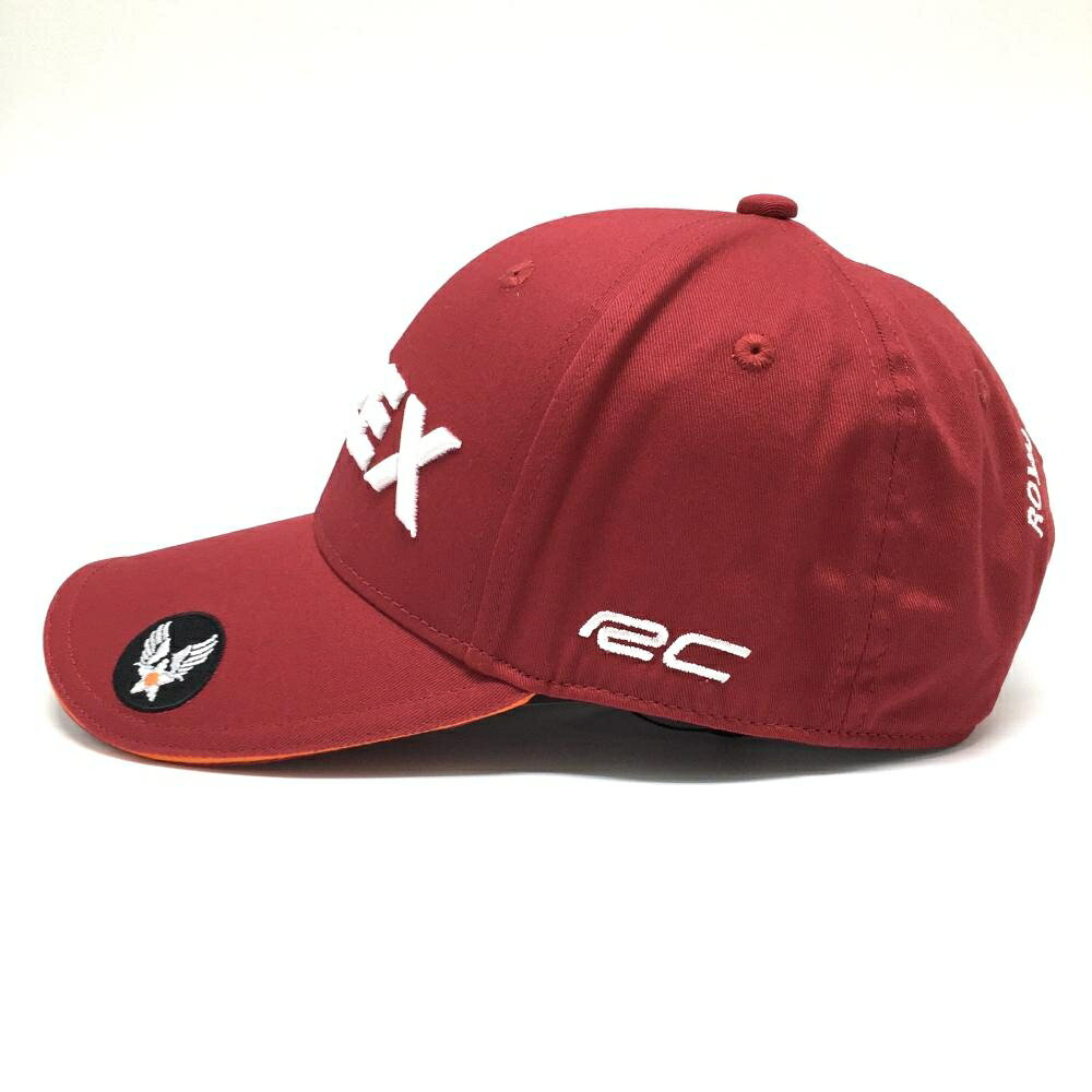 【新品】アヴィレックス キャップ レッド系×白 フロント立体ロゴ F ゴルフウェア AVIREX