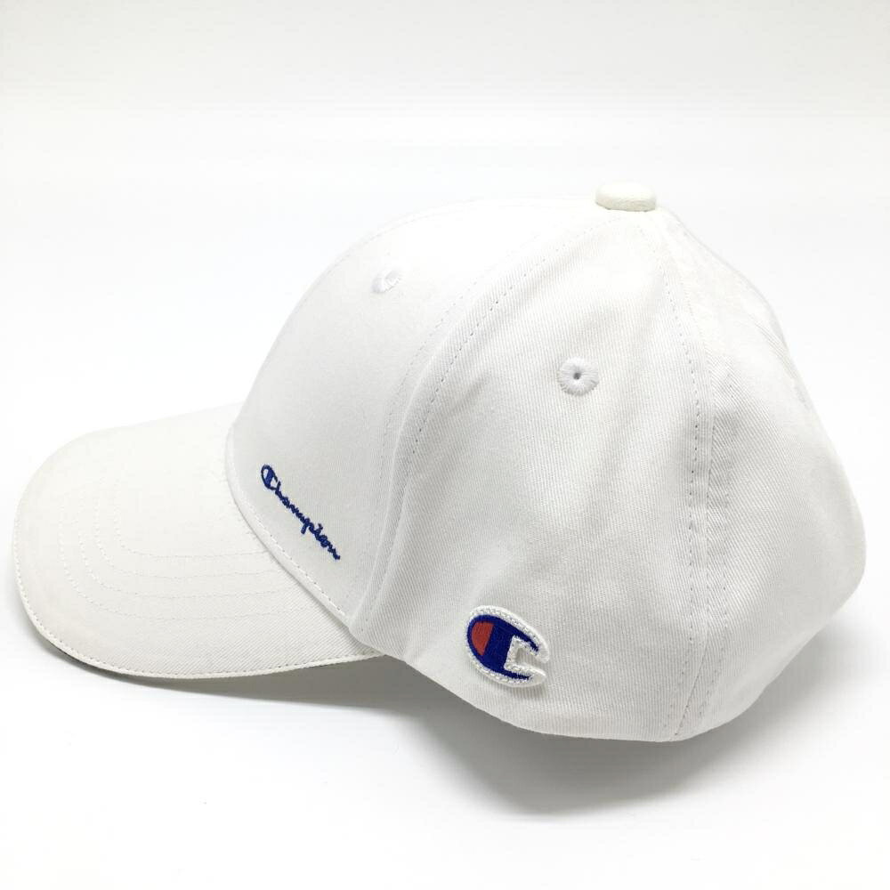 【美品】チャンピオン キャップ 白 ロゴ刺しゅう 57-59cm ゴルフウェア Champion
