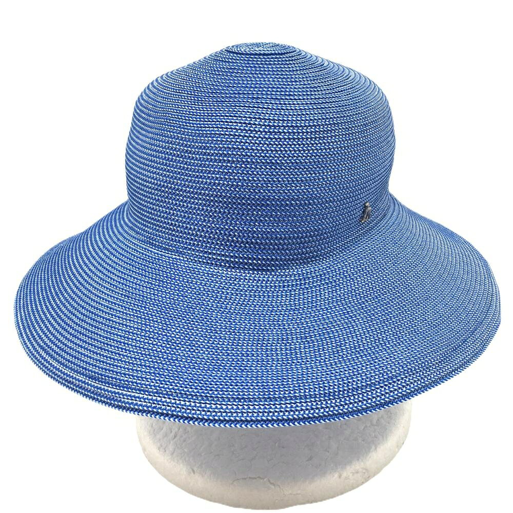【25%OFFクーポン配布中！9/14まで】【美品】アダバット ハット ネイビー系 ストローハット風 ロゴ レディース ゴルフウェア adabat