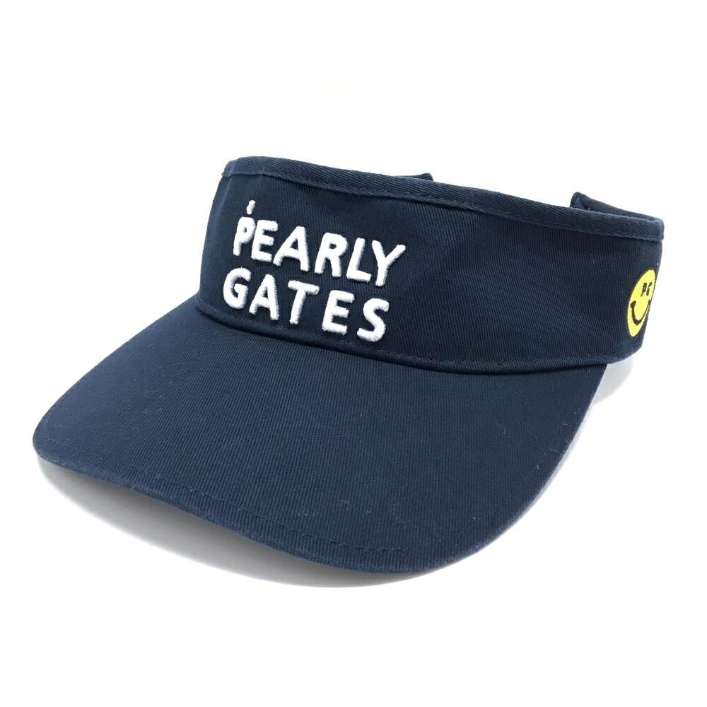 【25%OFFクーポン配布中！9/14まで】【美品】パーリーゲイツ サンバイザー ネイビ...