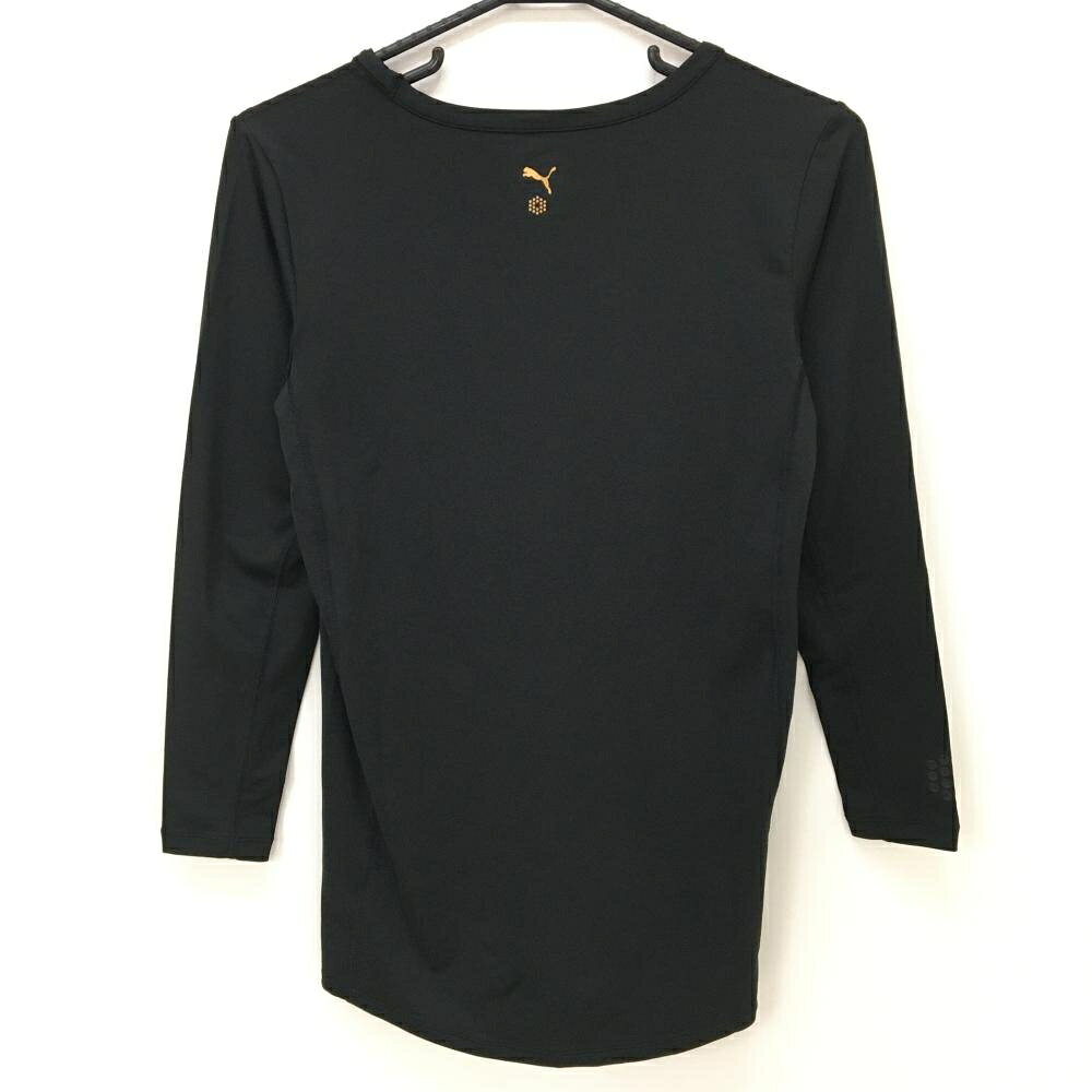 【美品】プーマ インナーシャツ 黒 ロゴプリント ストレッチ メンズ S ゴルフウェア PUMA