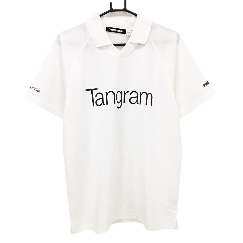 【美品】タングラム 襟付Tシャツ 白 Vネック メンズ L ゴルフウェア TANGRAM