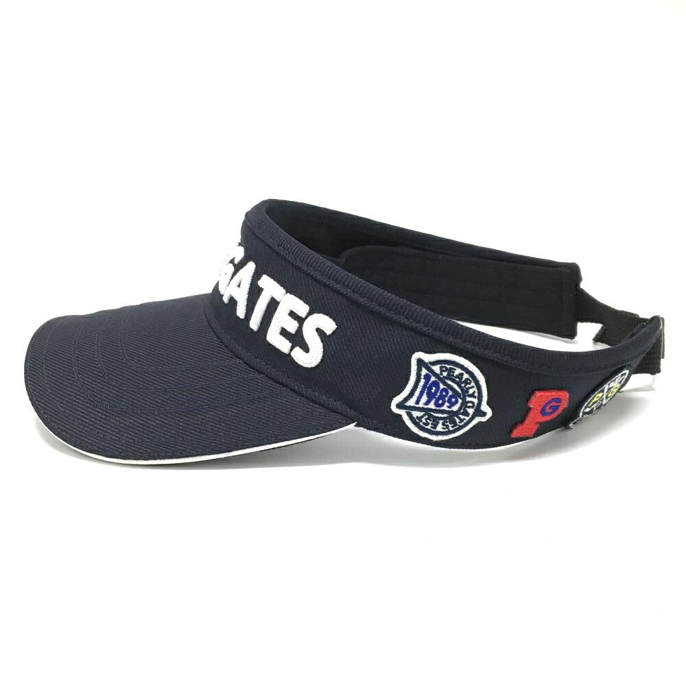 レオナード 楽天市場店の【超美品】パーリーゲイツ サンバイザー ネイビー×白 立体ロゴ刺しゅう FR ゴルフウェア PEARLY GATES｜アングル2