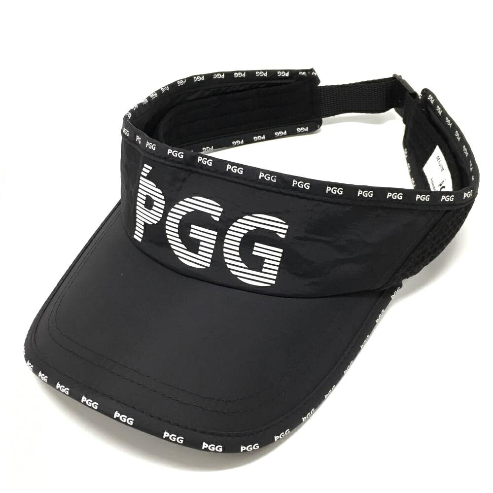 【25%OFFクーポン配布中！9/14まで】【美品】PGGパーリーゲイツ サンバイザー 黒×...
