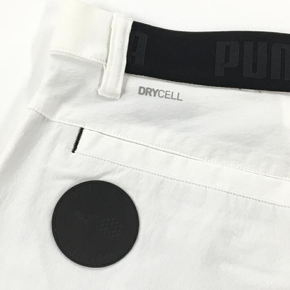 【美品】プーマ ハーフパンツ 白 DRYCELL 後ろウエストゴム ナイロン混 メンズ M ...