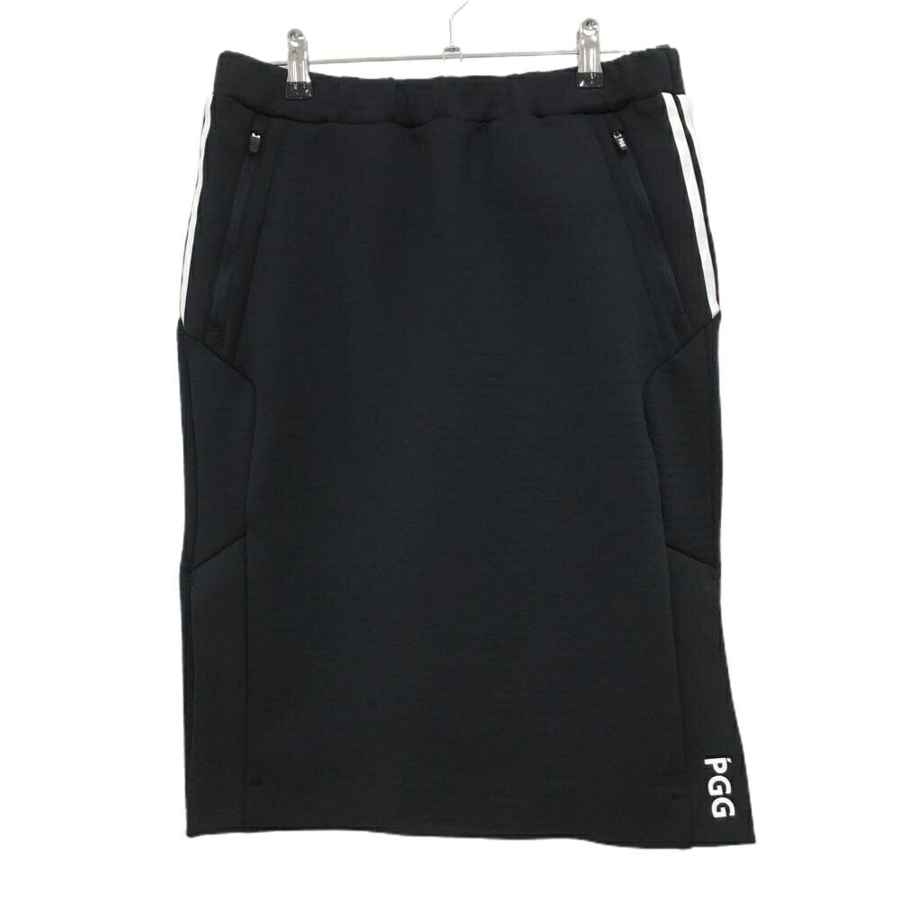 【超美品】PGGパーリーゲイツ ストレッチスカート ダークネイビー×白 ダンボールニット レディース 1(M) ゴルフウェア PEARLY GATES