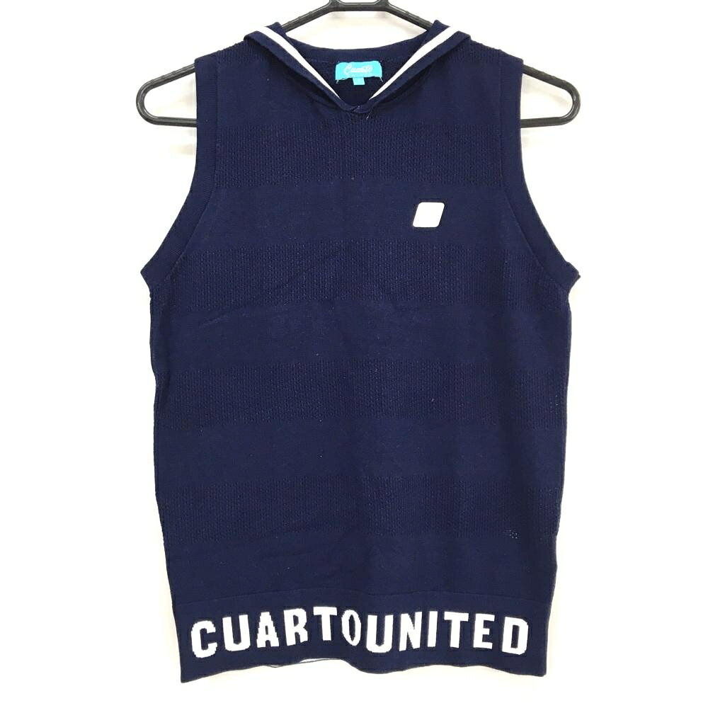 商品説明 ブランド CUARTO UNITED アイテム ニットベスト 表記サイズ M ※海外サイズの場合もございます。必ず実寸サイズをご確認ください。 実寸サイズ 　身幅：約44.5cm　袖丈：約-cm　肩幅：約32cm　着丈：約59.5cm ※実寸サイズの採寸方法については、こちらをご覧ください。 ★実寸サイズは平台に平置きして外寸を測定しており、商品によっては若干の誤差が生じます。数cmの誤差は予めご了承くださいませ。 特徴・仕様 適応時期 春 ・ 秋 商品ランク A+ コメント 商品ランク（ゴルフウェア） N 新品（タグ付き) S 新品未使用品（タグなし） A+ 使用感や汚れ等がない、または目立たない綺麗な中古品 A 使用感や汚れ等が少ない美品や良品 B+ 使用感や中小の汚れ等がある一般的な中古品 B 使用感や大中の汚れ等がある一般的な中古品 C 使用感や大中の汚れ、小さな穴等がある中古品 商品ランク（ゴルフシューズ） N 新品（タグ付き) S 新品未使用品（タグなし） A+ しわや汚れ等がない、または少ない綺麗な中古品 A しわや小さな汚れはあるが、使用感が少ない美品や良品 B+ しわや中小の汚れ、使用感がある一般的な中古品 B しわや大中の汚れ、使用感がある一般的な中古品 C しわや大中の汚れ、使用感がある中古品 D しわや大きな汚れ、使用感がある中古品 &nbsp;★A+～CランクはUSED品となりますので、神経質な方はご入札をお控えください。 &nbsp;★Nランクは新品商品ですが、一部保管時による汚れ等があります。商品説明や写真で必ずご確認ください。　