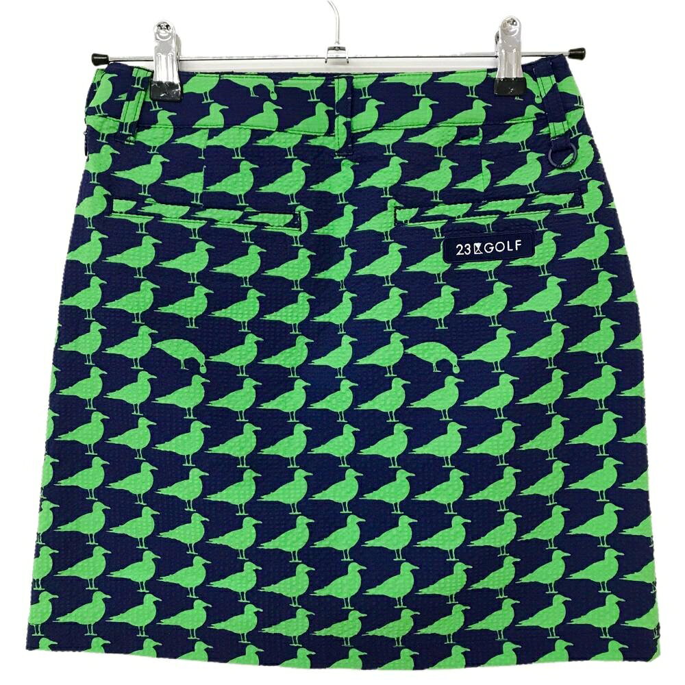 【美品】23区ゴルフ スカート ネイビー×グリーン 総柄 サッカー生地 レディース 58(XS) ゴルフウェア 23区 reonard-10218356 レオナード 楽天市場店 サンプル画像2
