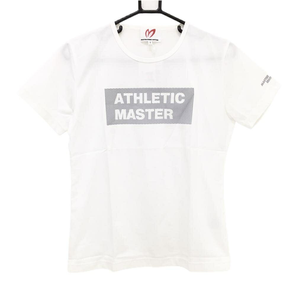 【新品】マスターバニー Tシャツ 白系×シルバー ロゴ レディース 2(L) ゴルフウェア MASTER BUNNY EDITION