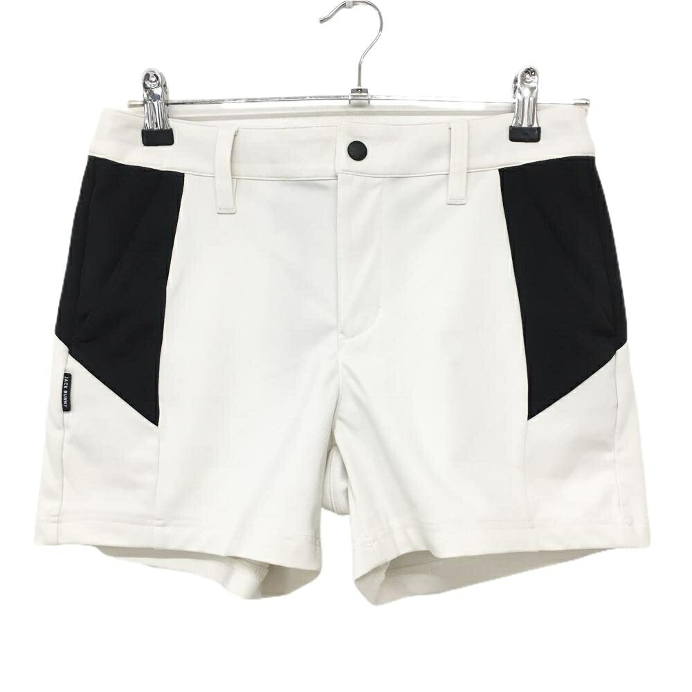 ジャックバニー ショートパンツ 白×黒 ストレッチ ウエスト調節紐付 レディース 0(S) ゴルフウェア Jack Bunny
