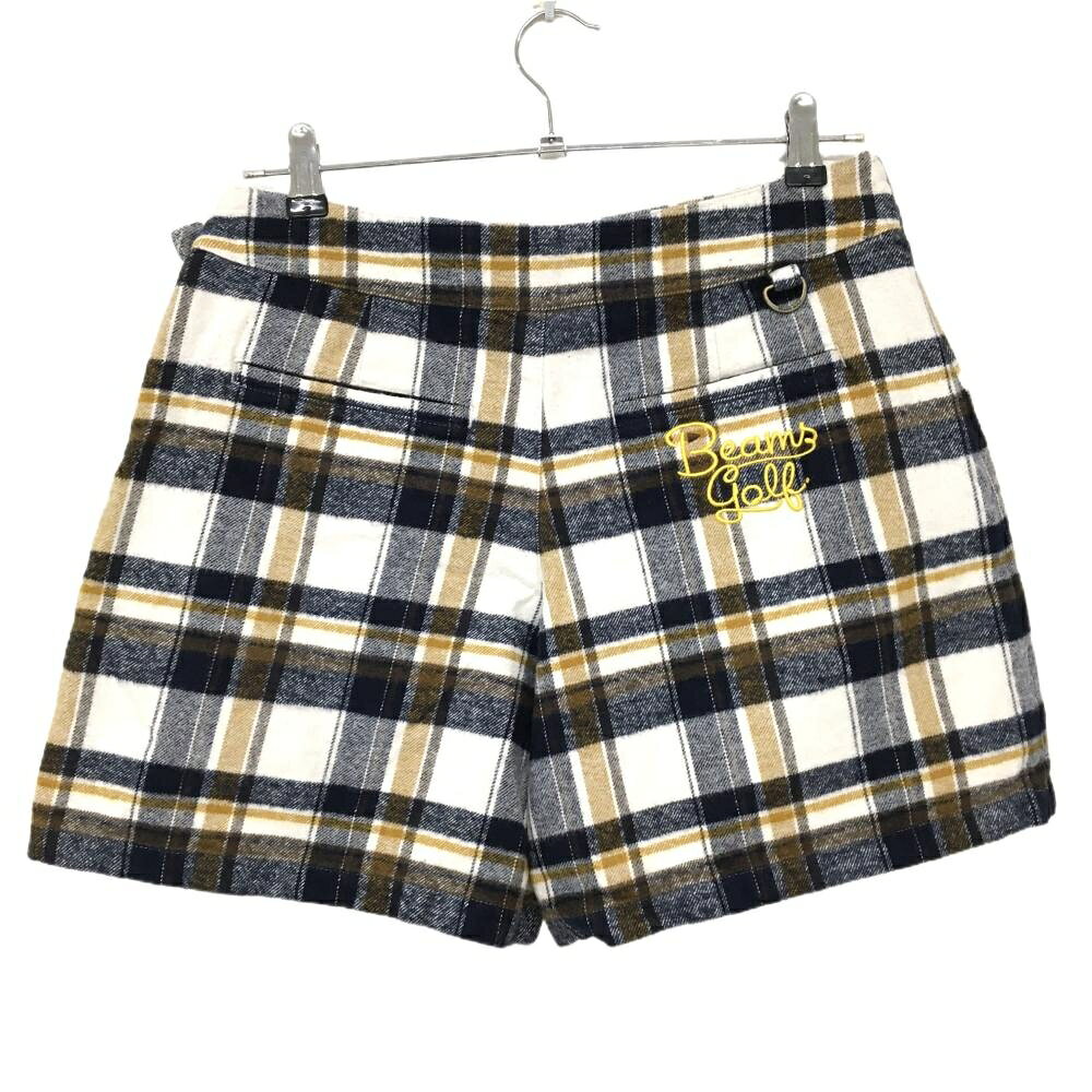 【25%OFFクーポン配布中！9/14まで】ビームスゴルフ キュロットスカート 白×ネイビ...