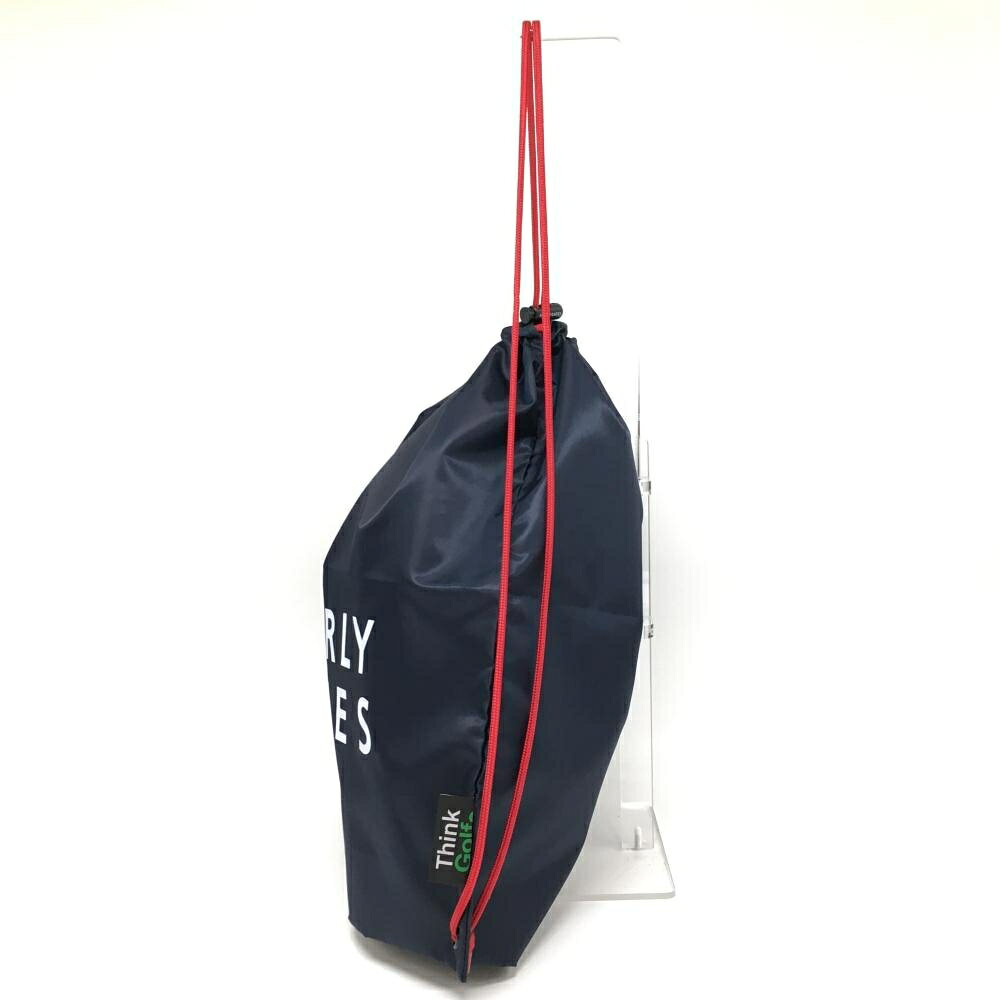 レオナード 楽天市場店の【新品】パーリーゲイツ 巾着袋 ネイビー ロゴプリント ショッパーエコバック FR ゴルフ PEARLY GATES｜アングル2