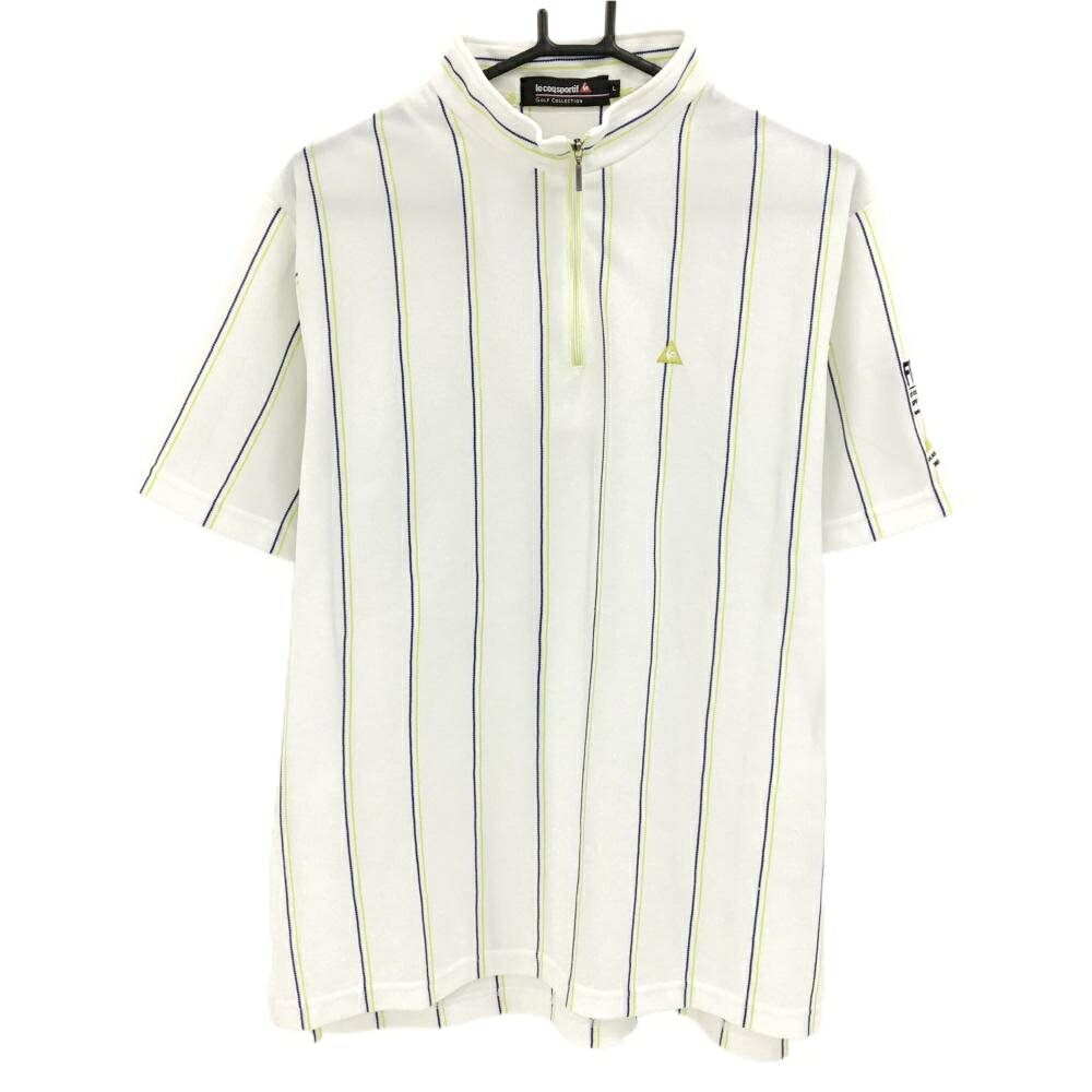 商品説明 ブランド le coq sportif アイテム 半袖ハイネックシャツ 表記サイズ L ※海外サイズの場合もございます。必ず実寸サイズをご確認ください。 実寸サイズ 　身幅：約54cm　袖丈：約23cm　肩幅：約46cm　着丈：約72cm ※実寸サイズの採寸方法については、こちらをご覧ください。 ★実寸サイズは平台に平置きして外寸を測定しており、商品によっては若干の誤差が生じます。数cmの誤差は予めご了承くださいませ。 特徴・仕様 袖ロゴ刺しゅう　 適応時期 春 ・ 夏 商品ランク B+ コメント 糸引き複数 商品ランク（ゴルフウェア） N 新品（タグ付き) S 新品未使用品（タグなし） A+ 使用感や汚れ等がない、または目立たない綺麗な中古品 A 使用感や汚れ等が少ない美品や良品 B+ 使用感や中小の汚れ等がある一般的な中古品 B 使用感や大中の汚れ等がある一般的な中古品 C 使用感や大中の汚れ、小さな穴等がある中古品 商品ランク（ゴルフシューズ） N 新品（タグ付き) S 新品未使用品（タグなし） A+ しわや汚れ等がない、または少ない綺麗な中古品 A しわや小さな汚れはあるが、使用感が少ない美品や良品 B+ しわや中小の汚れ、使用感がある一般的な中古品 B しわや大中の汚れ、使用感がある一般的な中古品 C しわや大中の汚れ、使用感がある中古品 D しわや大きな汚れ、使用感がある中古品 &nbsp;★A+～CランクはUSED品となりますので、神経質な方はご入札をお控えください。 &nbsp;★Nランクは新品商品ですが、一部保管時による汚れ等があります。商品説明や写真で必ずご確認ください。　