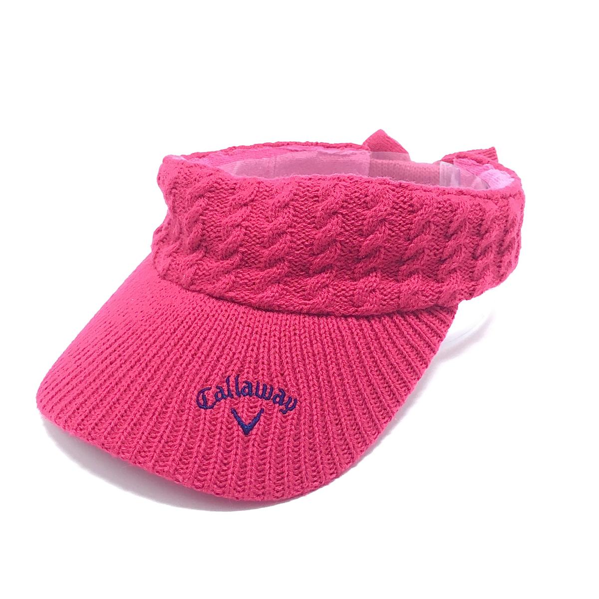【25%OFFクーポン配布中！9/14まで】キャロウェイ ニットサンバイザー レッドピンク FR ゴルフウェア Callaway