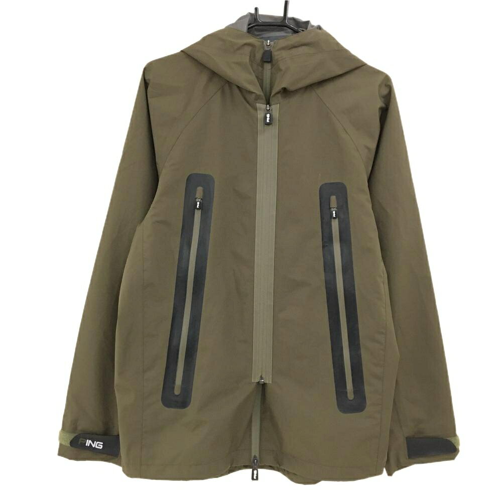 【美品】ピン ジップパーカー カーキ ジップポケット付 ジャケット メンズ LARGE ...