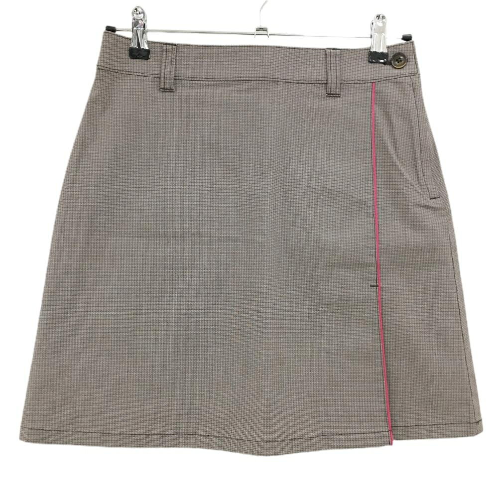 【超美品】パラディーゾ スカート グレージュ系 総柄地模様 ストレッチ レディース M ゴルフウェア Paradiso