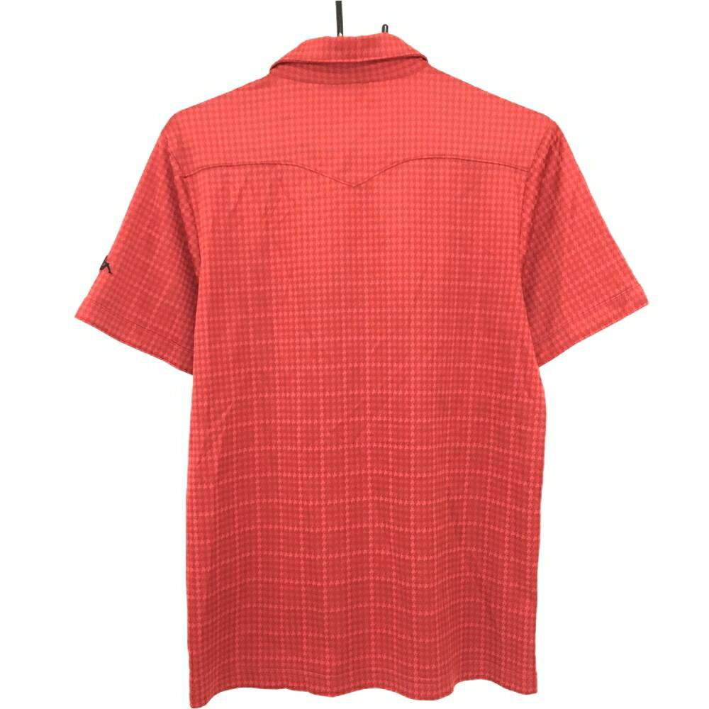 【超美品】カッパ 半袖ポロシャツ レッド 千鳥格子 ボタンダウン メンズ L ゴルフ...