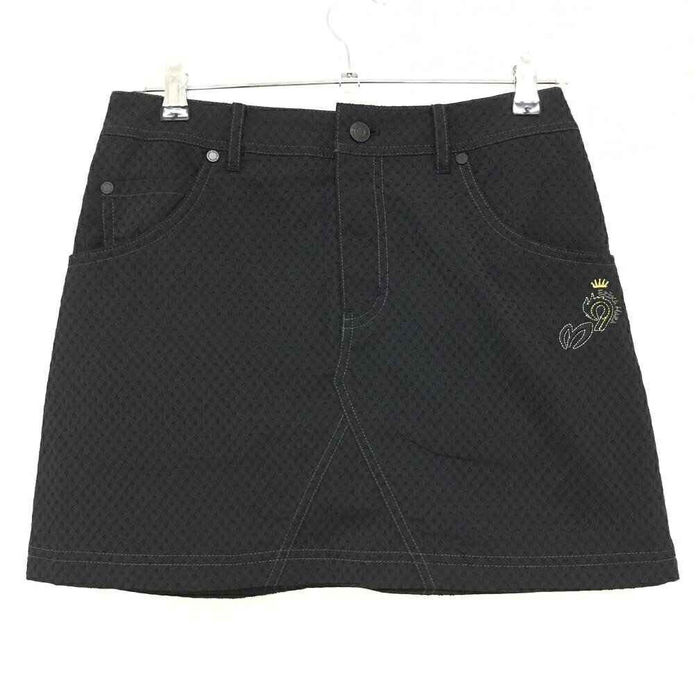【超美品】マスターバニー スカート 黒 地模様 原英莉花コラボ 15周年 レディース 1(M) ゴルフウェア 2025年モデル MASTER BUNNY EDITION